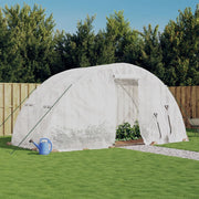Tuinkas 5x2x2,3 m stalen frame PE wit