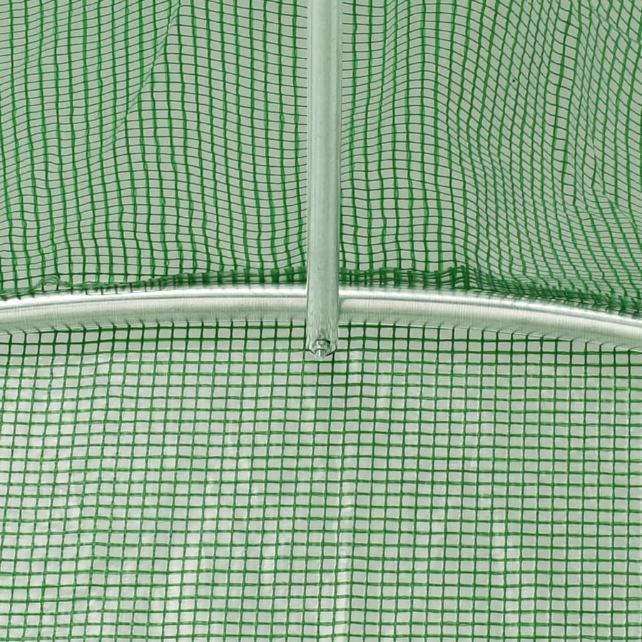 Tuinkas met stalen frame 12 m² 6x2x2,85 m 6 x 2 x 2.85 m Groen
