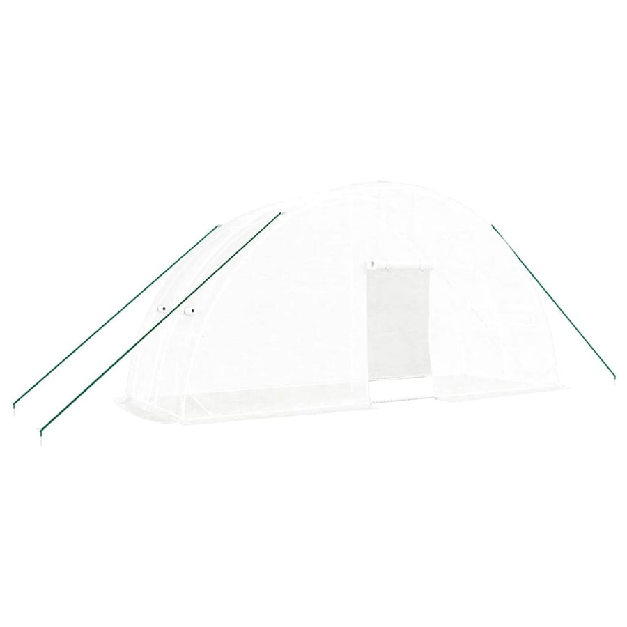 Tuinkas Met Stalen Frame 2 M² 6X2X2,85 M 6 x 2 x 2.85 m Wit