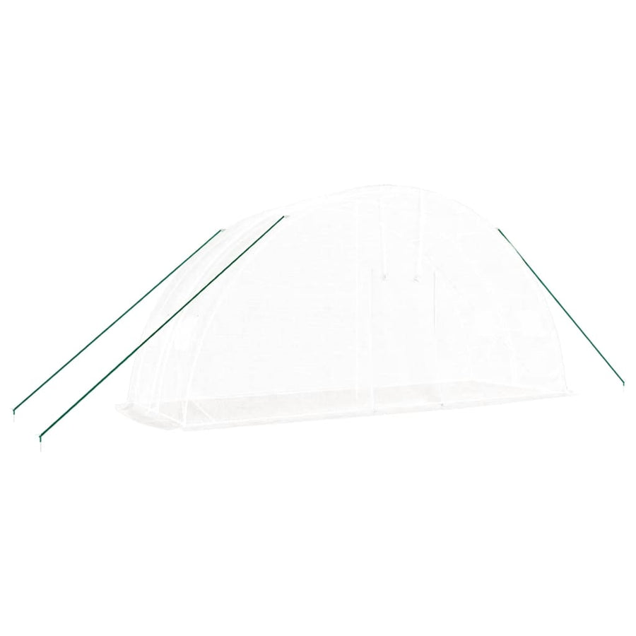 Tuinkas Met Stalen Frame 2 M² 6X2X2,85 M 6 x 2 x 2.85 m Wit