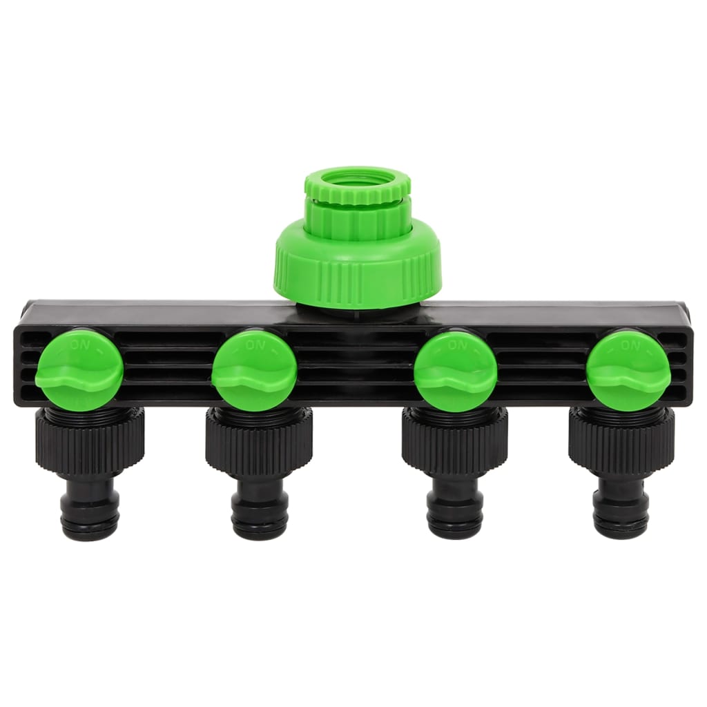 Kraanadapter 4-Wegs 19,5X6X11 Cm Abs & Pp Groen En Zwart
