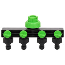Kraanadapter 4-Wegs 19,5X6X11 Cm Abs & Pp Groen En Zwart