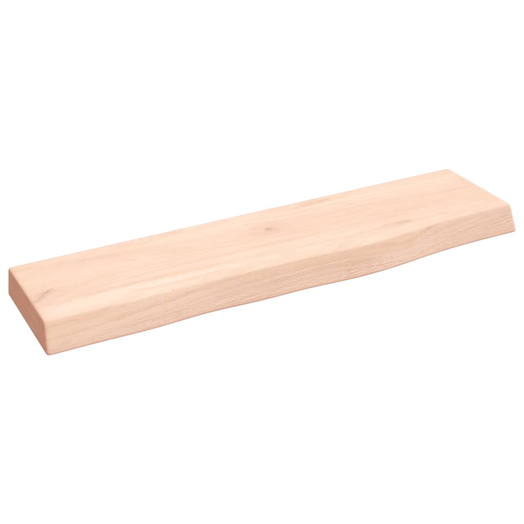 Wandschap 40X10X2 Cm Onbehandeld Massief Eikenhout Naturel 40 x 10 x 2 cm