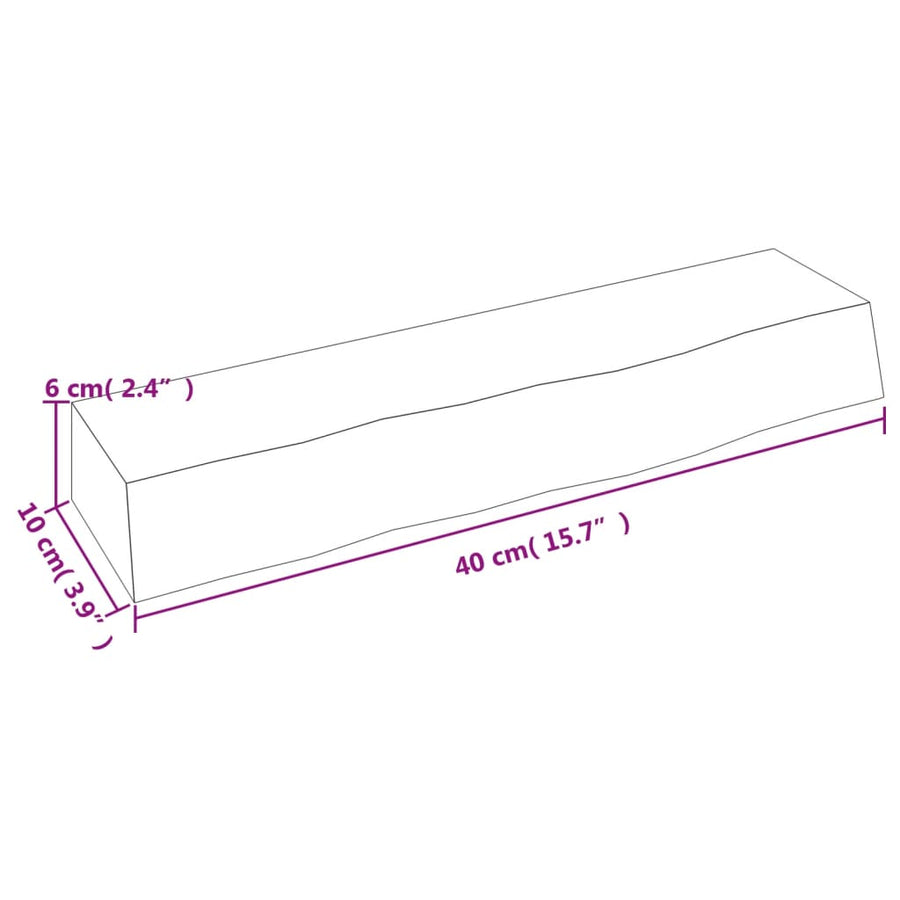 Wandschap 40x10x6 cm onbehandeld massief eikenhout 40 x 10 x 6 cm