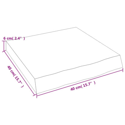 Wandschap 40x40x(2-6) cm onbehandeld massief eikenhout 40 x 40 x 6 cm