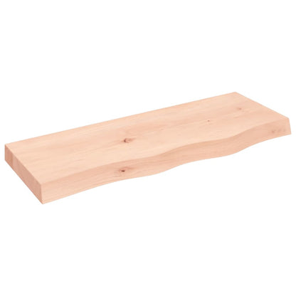 Wandschap 80x30x(2-6) cm onbehandeld massief eikenhout 80 x 30 x 6 cm