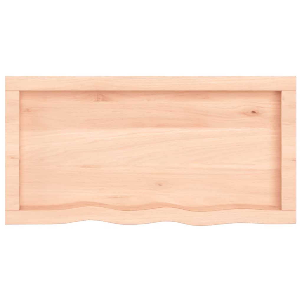 Wandschap 80x40x(2-4) cm onbehandeld massief eikenhout 80 x 40 x 4 cm
