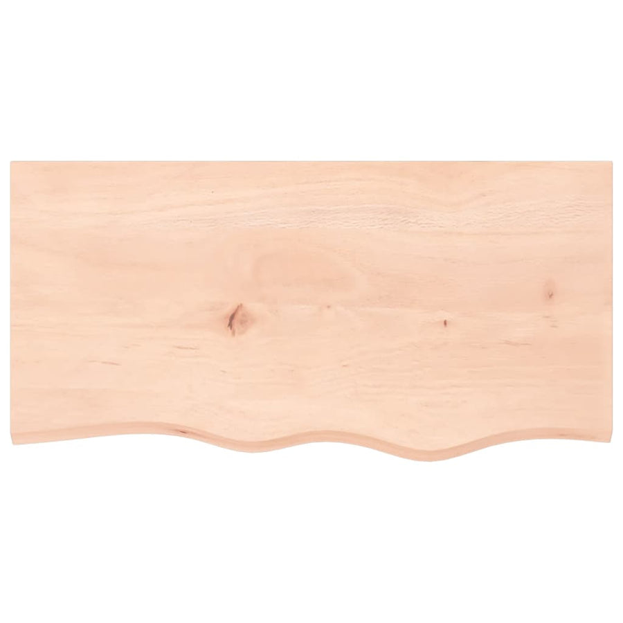 Wandschap 80x40x(2-6) cm onbehandeld massief eikenhout 80 x 40 x 6 cm