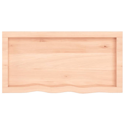 Wandschap 80x40x(2-6) cm onbehandeld massief eikenhout 80 x 40 x 6 cm