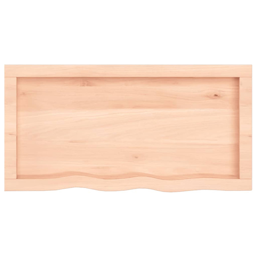 Wandschap 80x40x(2-6) cm onbehandeld massief eikenhout 80 x 40 x 6 cm