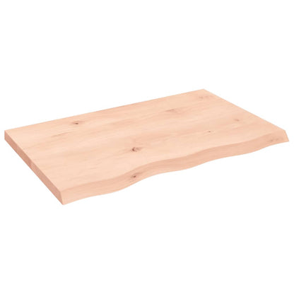Wandschap 80x50x(2-4) cm onbehandeld massief eikenhout 80 x 50 x 4 cm