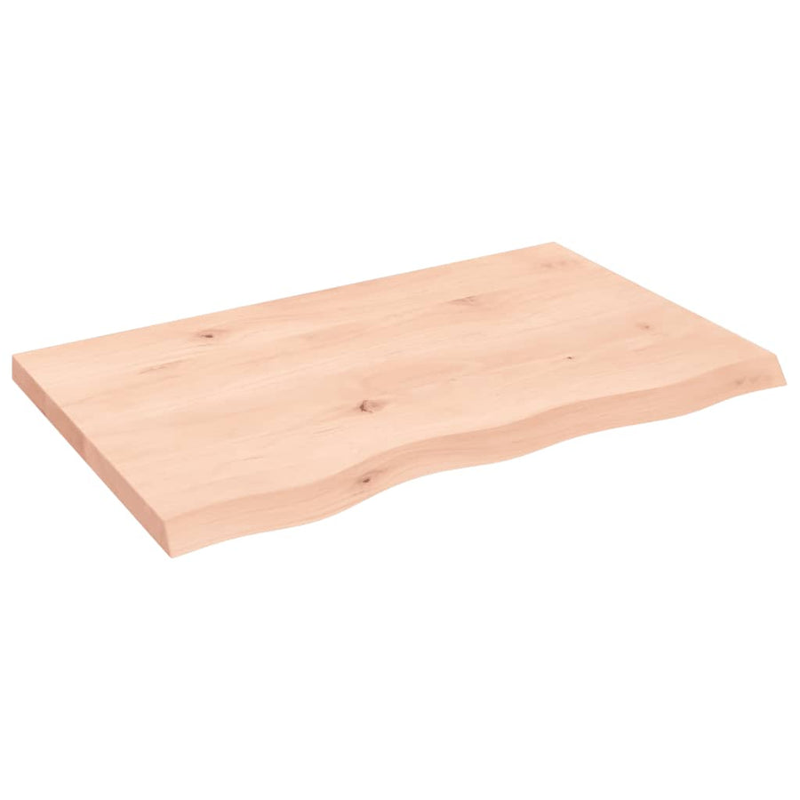 Wandschap 80x50x(2-4) cm onbehandeld massief eikenhout 80 x 50 x 4 cm