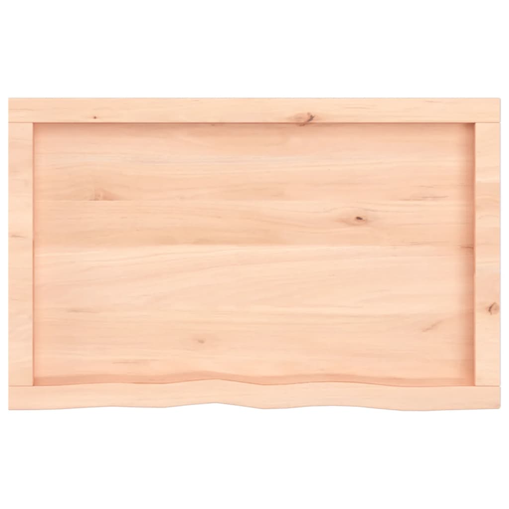 Wandschap 80x50x(2-4) cm onbehandeld massief eikenhout 80 x 50 x 4 cm