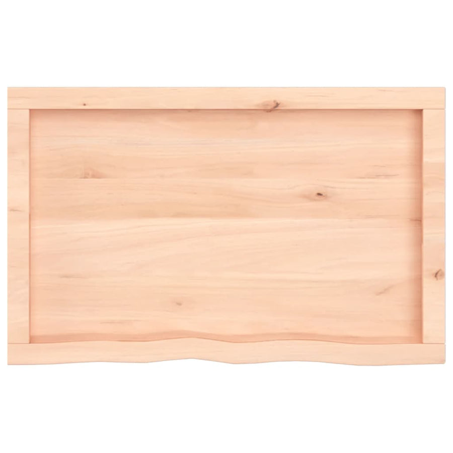 Wandschap 80x50x(2-4) cm onbehandeld massief eikenhout 80 x 50 x 4 cm