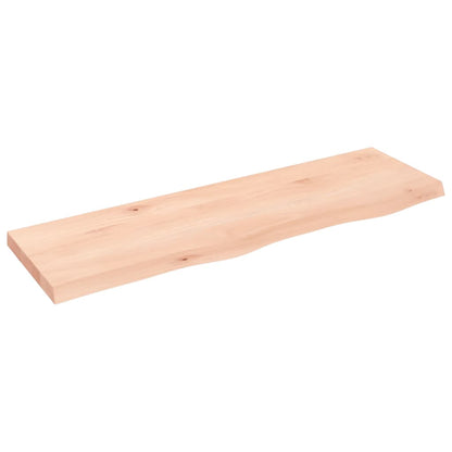 Wandschap 100x30x(2-4) cm onbehandeld massief eikenhout 100 x 30 x 4 cm