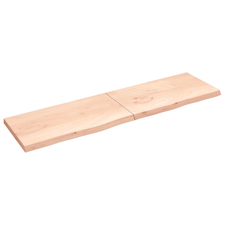 Wandschap 220x60x(2-6) cm onbehandeld massief eikenhout 220 x 60 x 6 cm