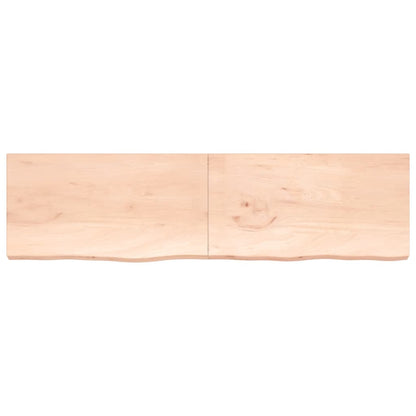 Wandschap 220x60x(2-6) cm onbehandeld massief eikenhout 220 x 60 x 6 cm