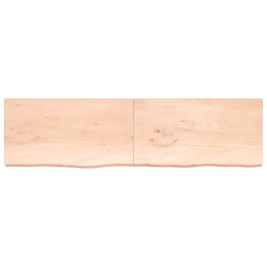 Wandschap 220x60x(2-6) cm onbehandeld massief eikenhout 220 x 60 x 6 cm