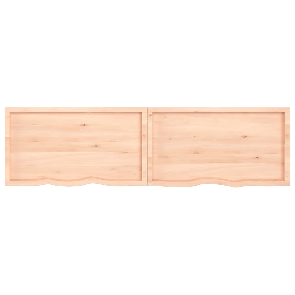 Wandschap 220x60x(2-6) cm onbehandeld massief eikenhout 220 x 60 x 6 cm