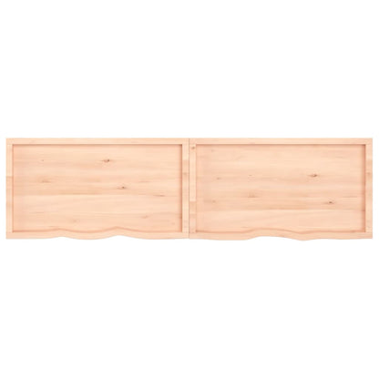 Wandschap 220x60x(2-6) cm onbehandeld massief eikenhout 220 x 60 x 6 cm