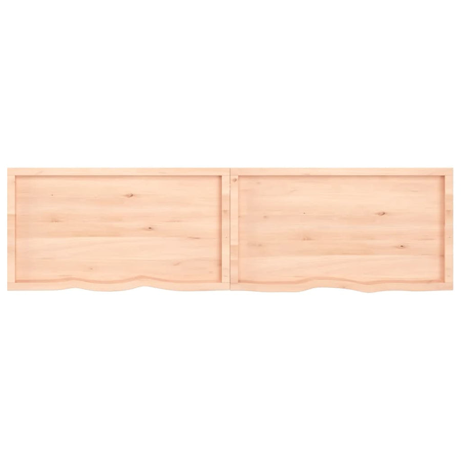 Wandschap 220x60x(2-6) cm onbehandeld massief eikenhout 220 x 60 x 6 cm