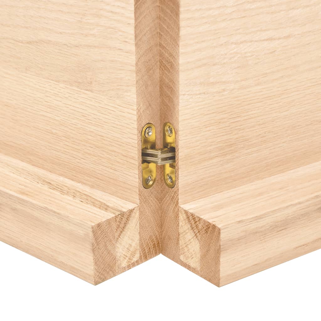 Wandschap 220x60x(2-6) cm onbehandeld massief eikenhout 220 x 60 x 6 cm