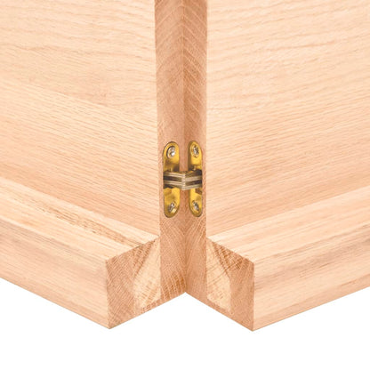 Wandschap 220x60x(2-6) cm onbehandeld massief eikenhout 220 x 60 x 6 cm