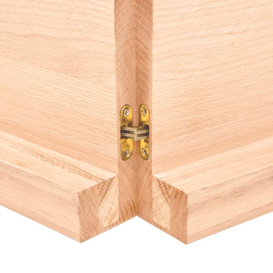 Wandschap 220x60x(2-6) cm onbehandeld massief eikenhout 220 x 60 x 6 cm
