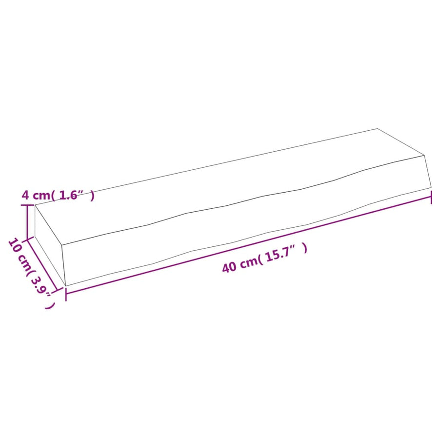 Wandschap 40x10x4 cm behandeld massief eikenhout lichtbruin 40 x 10 x 4 cm