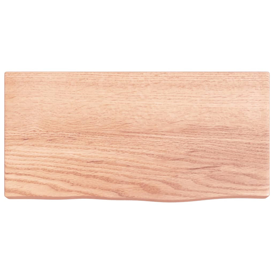 Wandschap 40x20x4 cm behandeld massief eikenhout lichtbruin 40 x 20 x 4 cm