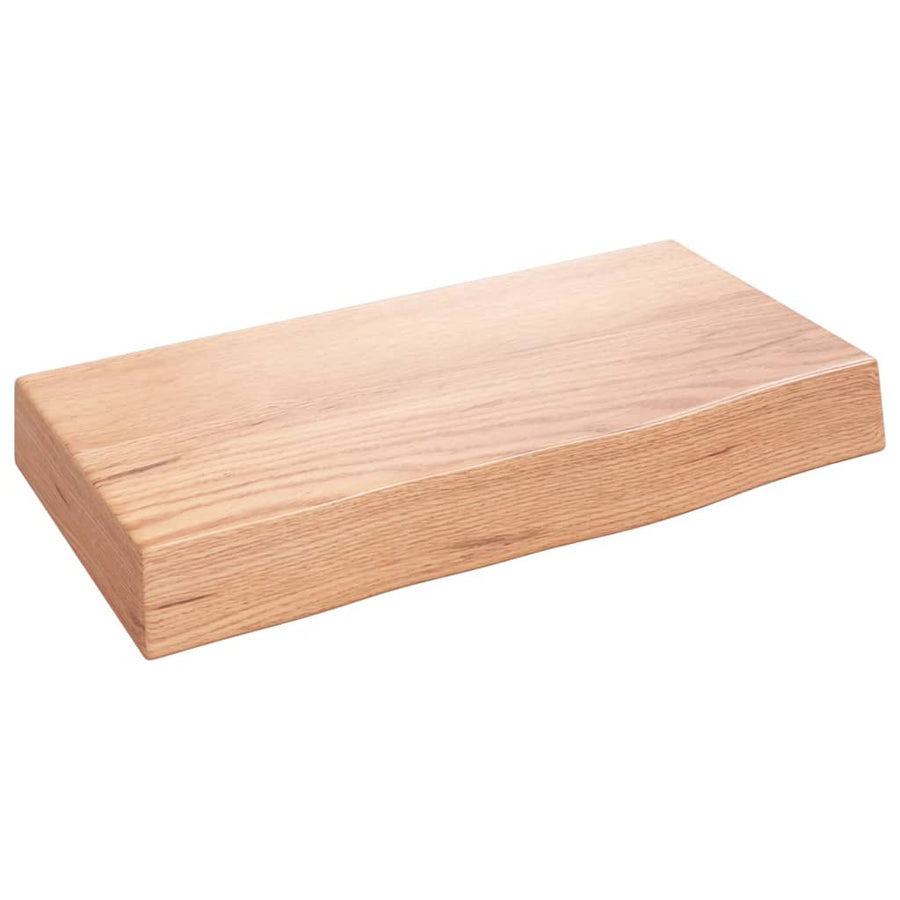 Wandschap 40x20x6 cm behandeld massief eikenhout lichtbruin 40 x 20 x 6 cm