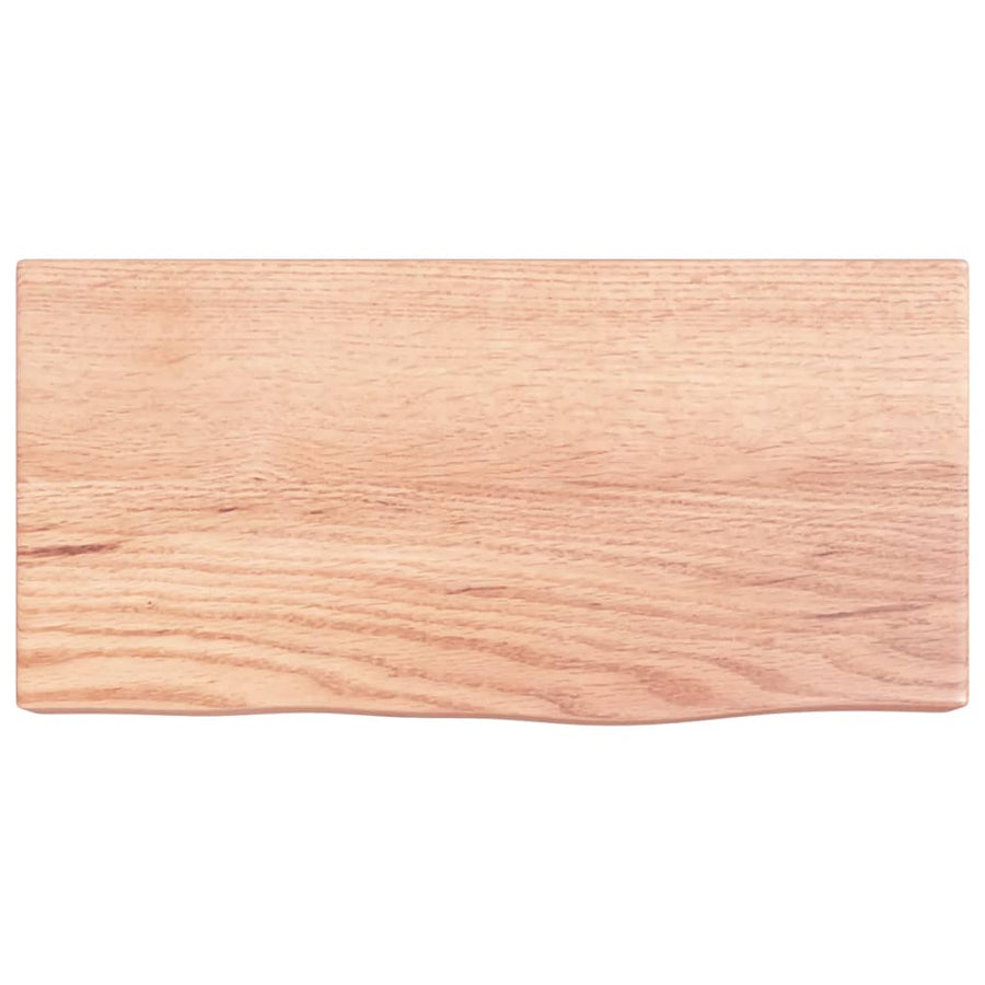 Wandschap 40x20x6 cm behandeld massief eikenhout lichtbruin 40 x 20 x 6 cm