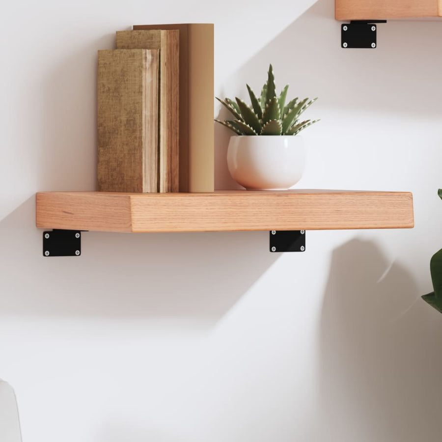 Wandschap 40x20x6 cm behandeld massief eikenhout lichtbruin 40 x 20 x 6 cm
