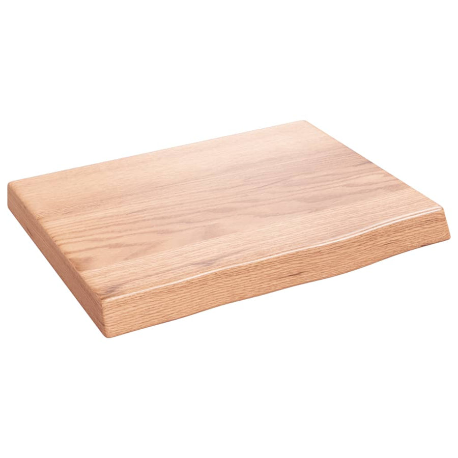 Wandschap 40x30x(2-4) cm behandeld massief eikenhout lichtbruin 40 x 30 x 4 cm