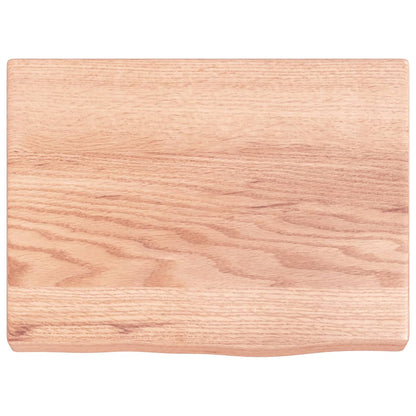 Wandschap 40x30x(2-4) cm behandeld massief eikenhout lichtbruin 40 x 30 x 4 cm