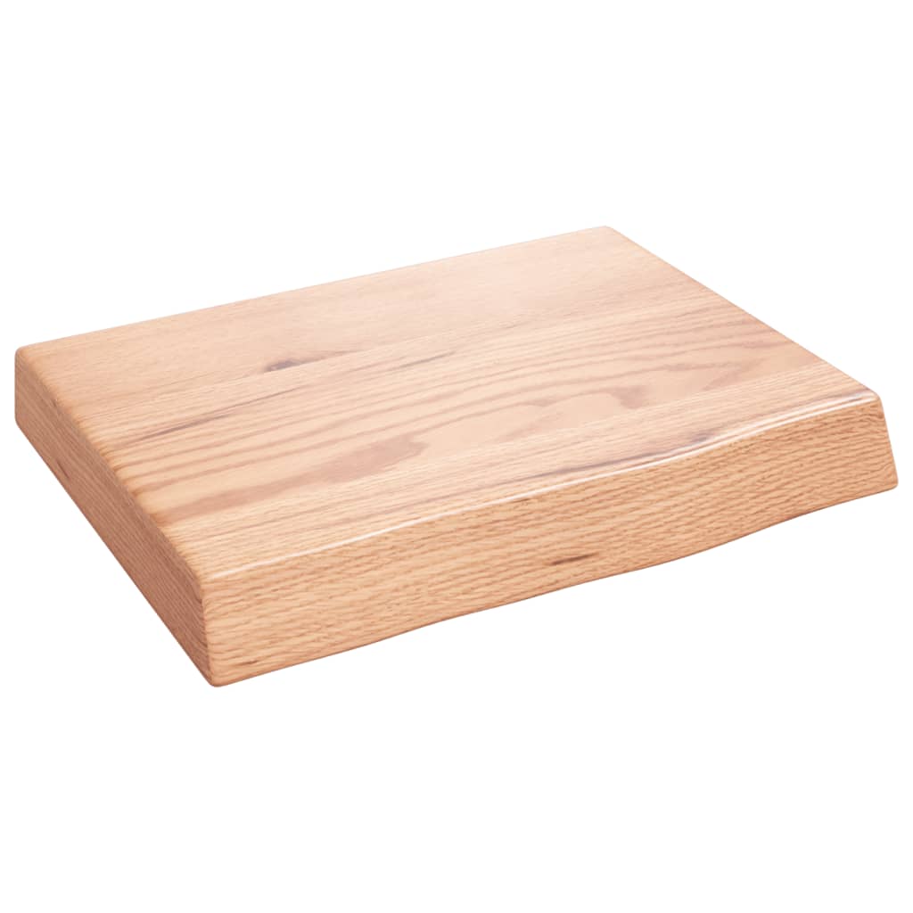 Wandschap 40x30x(2-6) cm behandeld massief eikenhout lichtbruin 40 x 30 x 6 cm