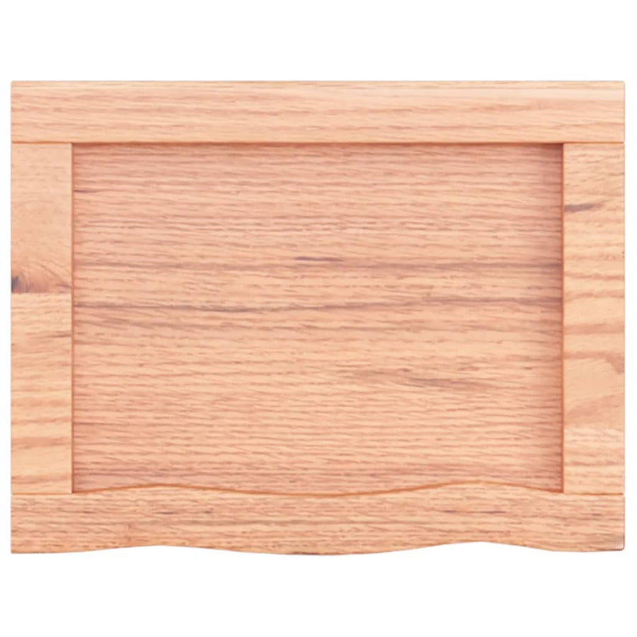 Wandschap 40x30x(2-6) cm behandeld massief eikenhout lichtbruin 40 x 30 x 6 cm