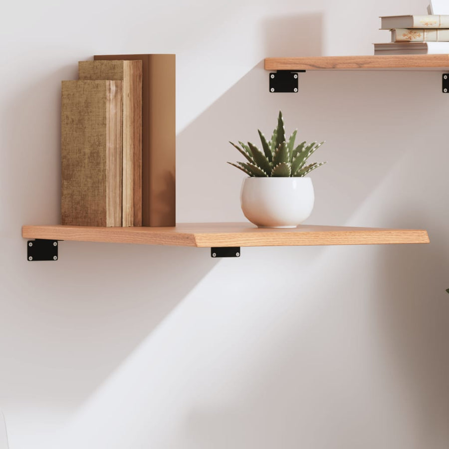 Wandschap 40x50x2 cm behandeld massief eikenhout lichtbruin 40 x 50 x 2 cm