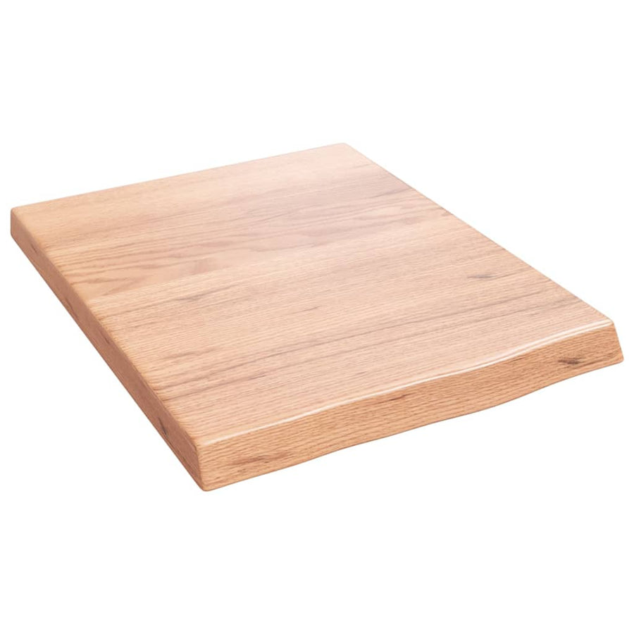 Wandschap 40x50x(2-4) cm behandeld massief eikenhout lichtbruin 40 x 50 x 4 cm