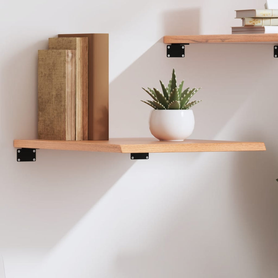 Wandschap 40x60x2 cm behandeld massief eikenhout lichtbruin 40 x 60 x 2 cm