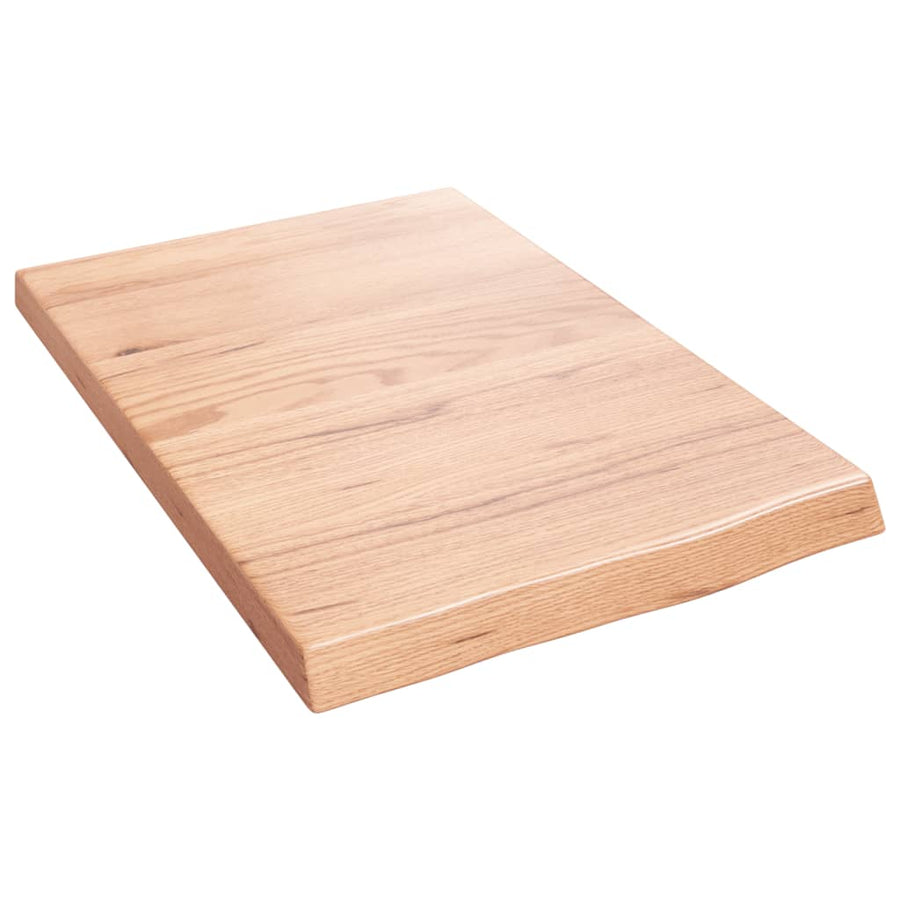 Wandschap 40x60x(2-4) cm behandeld massief eikenhout lichtbruin 40 x 60 x 4 cm