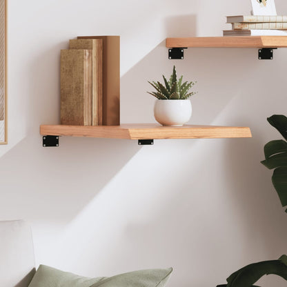 Wandschap 40x60x(2-4) cm behandeld massief eikenhout lichtbruin 40 x 60 x 4 cm