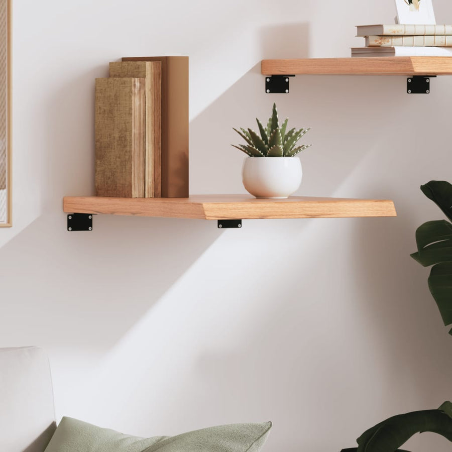 Wandschap 40x60x(2-4) cm behandeld massief eikenhout lichtbruin 40 x 60 x 4 cm