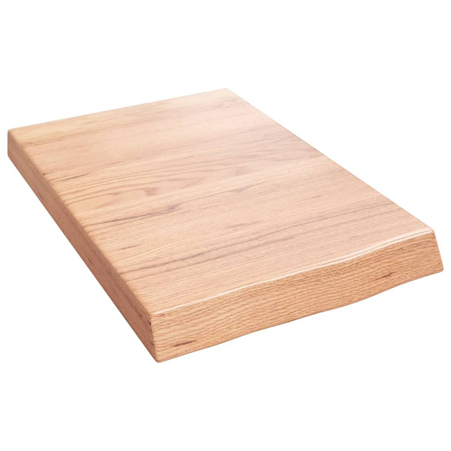 Wandschap 40x60x(2-6) cm behandeld massief eikenhout lichtbruin 40 x 60 x 6 cm