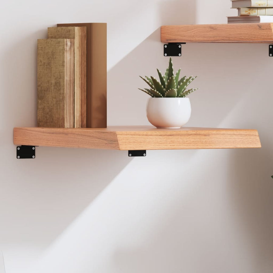 Wandschap 40x60x(2-6) cm behandeld massief eikenhout lichtbruin 40 x 60 x 6 cm