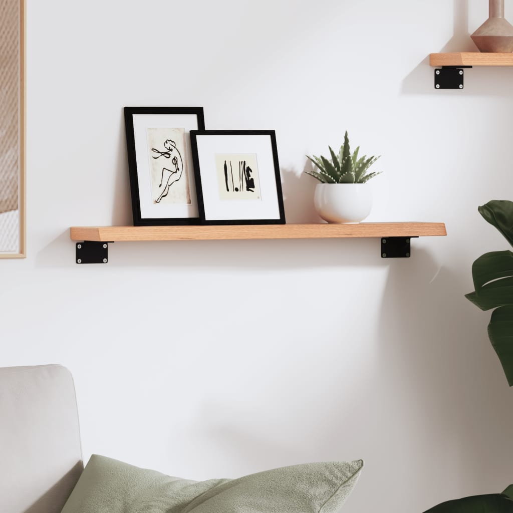 Wandschap 60x10x2 cm behandeld massief eikenhout lichtbruin 60 x 10 x 2 cm