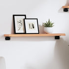 Wall shelf 60x10x2 cm treated solid oak light brown