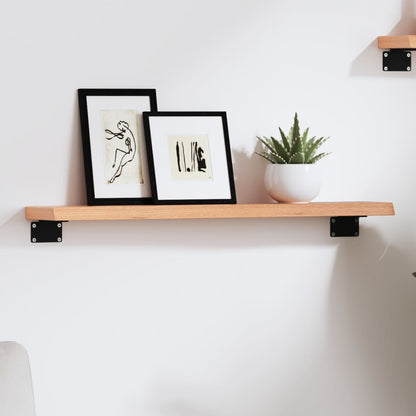 Wandschap 60x10x2 cm behandeld massief eikenhout lichtbruin 60 x 10 x 2 cm