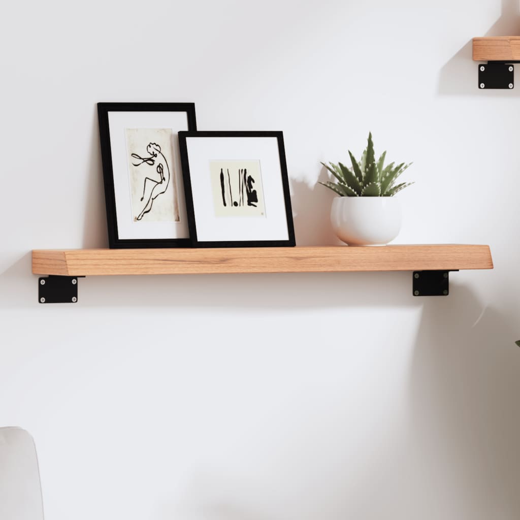 Wandschap 60x10x4 cm behandeld massief eikenhout lichtbruin 60 x 10 x 4 cm