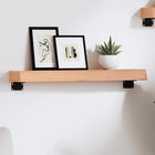 Wandschap 60x10x6 cm massief eikenhout lichtbruin